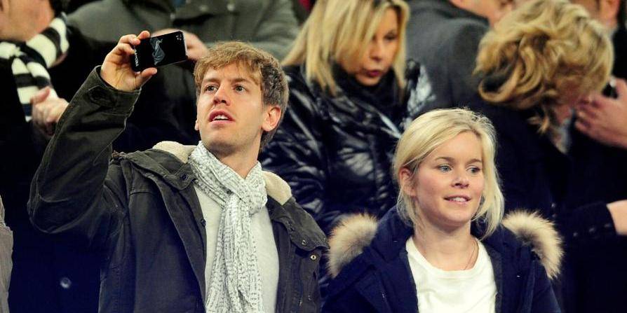 Sebastian Vettel Girlfriend Hanna Prater during FC BARCELONA match in NOU CAMP (Barcelona stadium)