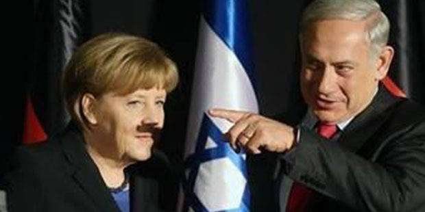 Une moustache mal placée pour Merkel