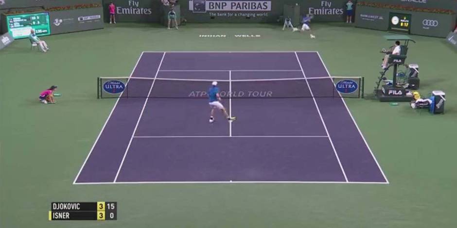 Indian Wells: superbe lob de Djokovic sur Isner